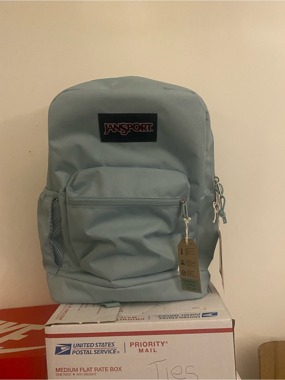 Jansport Light Blue Classic Backpack with Front Pocket